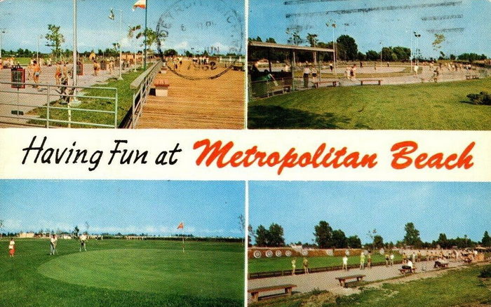 Lake St. Clair Metropark (Metro Beach, Metropolitan Beach) - Vintage Postcard (newer photo)